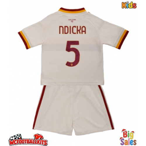 AS Roma Evan Ndicka #5 Replica Away Stadium Kit for Kids 2026-27 Short Sleeve (+ pants)